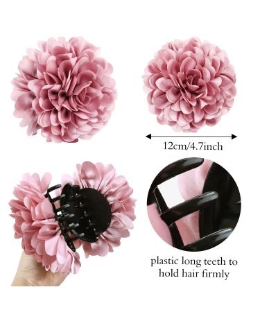 Cinaci 4 Pack Black Plastic Hair Claws Clips with Large Satin Flower Bow Barrettes - Hair Accessories for Women and Girls - Buy Online on GoSupps.com
