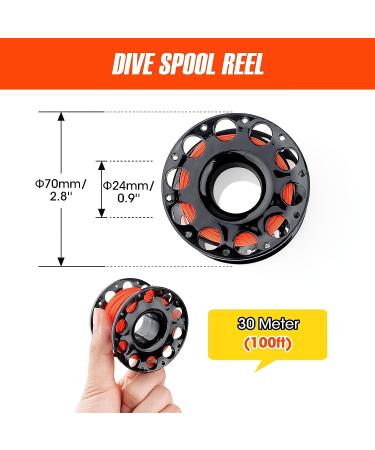 6ft Hi-Visibility Surface Marker Buoy Set for Scuba Diving | Safety Sausage with Finger Spool Reel and Snap Kit - Red - Buy Online on GoSupps.com