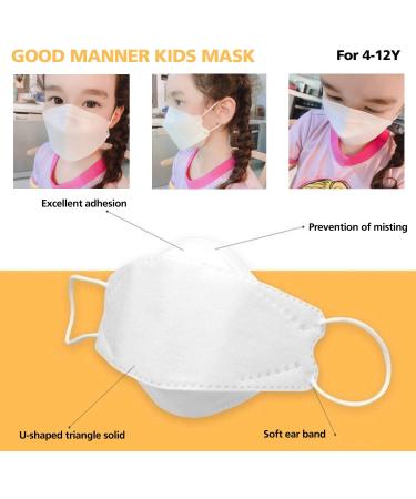 KF94 Kids Disposable Face Mask - 100 Pack Breathable & Skin-Friendly for 4Y-12Y Quadruple Filtration Soft Ear Bands - Good Manner - Buy Online on GoSupps.com