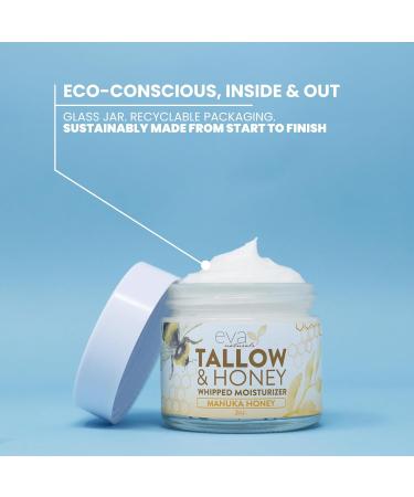 Eva Naturals Whipped Beef Tallow for Skin with Manuka Honey Moisturizer Balm for Face Moisturizing Cream for Soft Smooth Skin - 2oz 2 Ounce (Pack of 1) - Buy Online on GoSupps.com