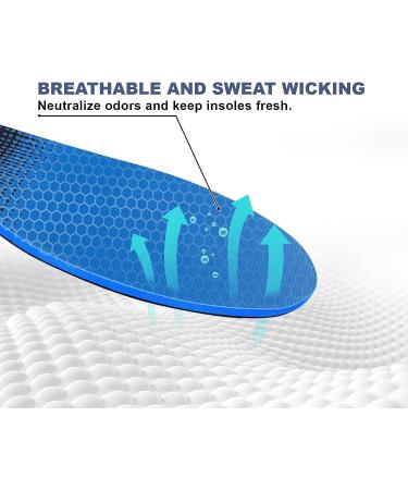 Plantar Fasciitis Insoles High Arch Support Orthotic Inserts | Blue, Mens 8-8 1/2 | Womens 10-10 1/2 - Relieve Foot Fatigue - Buy Online on GoSupps.com