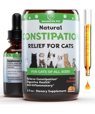 Natural Cat Constipation Relief :: Cat Laxative :: Cat Laxative Constipation Relief :: Constipation Relief for Cats :: Constipation Relief for Cat :: Cat Constipation :: 1 fl oz :: Chicken Flavor