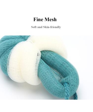 Yisella Back Brush 17 Long Handle Nylon Mesh Loofah Back Scrubber - Blue and White - Buy Online on GoSupps.com