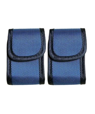 EXCEART Storage Case for Fingertip Pulse Oximeter Blood Oxygen Saturation Monitor Empty Portable Travel Carry Protective Pouch Oxford 2pcs Blue
