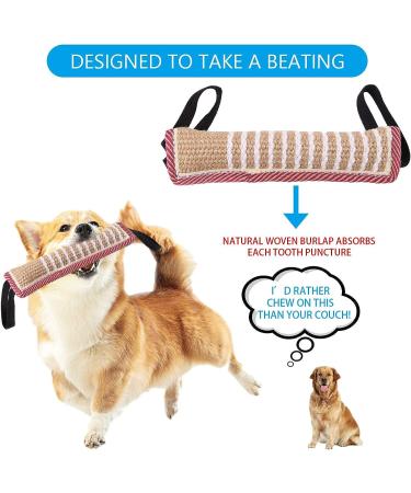 Adacle 2-Piece Bite Sausage for Dogs - Jute Tug Toy with Handles for K9 Training & Obedience - Perfect for Dog Sports & Protection - Buy Online on GoSupps.com