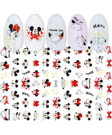 VPQNE 14 Sheet Cute Cartoon 3D Nail Art Stickers - Mickey & Minnie Mouse DIY Decals for Women & Girls - Buy Online on GoSupps.com