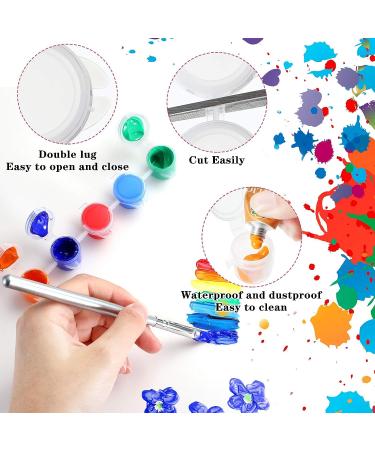 100 Empty Paint Strips with Clear Plastic Pots - 3 ml/ 0.1 oz Mini Storage Containers for Art Supplies, Classrooms, Schools, Paintings, and Festivals - Buy Online on GoSupps.com