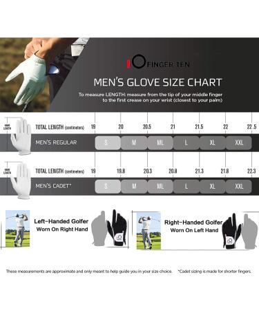 6 Pack of Finger Ten Men's RainGrip Golf Gloves for Hot/Wet Weather - Black, Size Small, LH & RH Fit - Buy Online on GoSupps.com