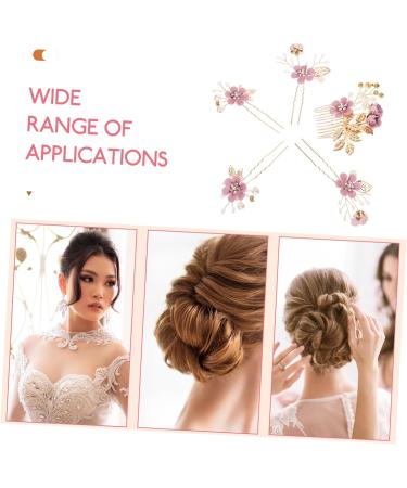 FRCOLOR 1 Set crown leaf pearl flower copper wire manual comb u shape hairpin girls hair accessories Hair up hair clip headgear hair comb flower Imitation pearls girl wedding - Buy Online on GoSupps.com