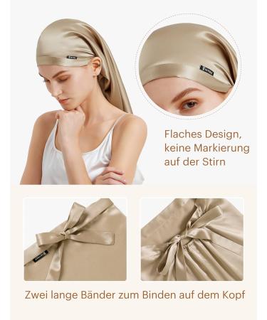 Premium 100% Silk Mulberry Hair Hood for Curly Hair | Lilysilk 19 Momme Long Sleeping Cap for Women - Brown - Buy Online on GoSupps.com