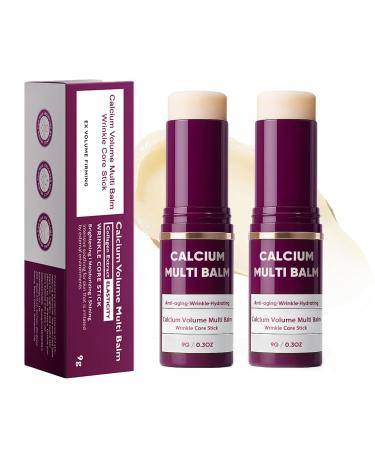 Piuregn Her+ Calcium Multi Balm Calcium Volume Multibalm Wrinkle Core Stick with Collagen for Anti-Aging & Firming Korean Skincare Stick for Fine Lines Sagging & Wrinkles on Eyes & Face 9g (2)