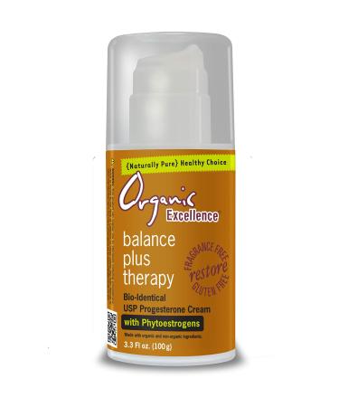 Organic Excellence Balance Plus Therapy Bio-Identical Progesterone Cream with phytoestrogens - 3 oz