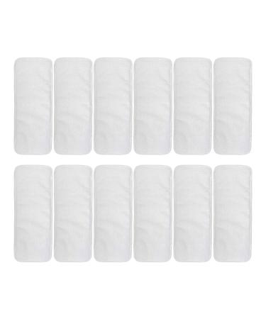 ALVABABY 12pcs Microfiber Inserts,Soft Cloth Diaper Liner,3-Layer Absorbent Inserts,Reusable Liners for Baby Cloth Diapers 12T
