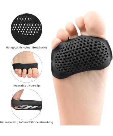 Metatarsal Pads - 4 Pairs Ball of Foot Cushions for Pain Relief | Bunion & Forefoot Foot Pads for Men & Women - Comfort & Support (Black - Buy Online on GoSupps.com