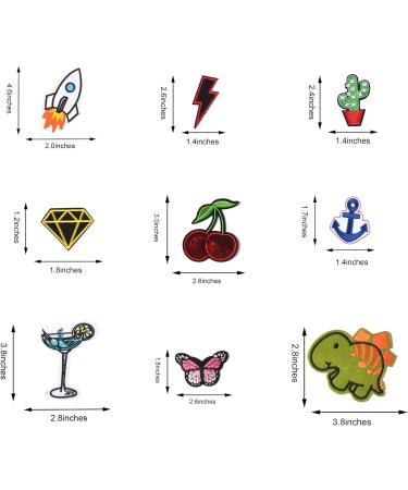 60Pcs Random Assorted Iron on Patches for Jackets Hats Backpacks Jeans - Cute Embroidered Applique Patches - DIY Accessories - Buy Online on GoSupps.com