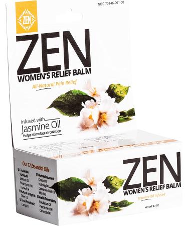 Zen Women's Relief Balm - All-Natural Pain Reliever with Jasmine Oil - 0.7 oz - Buy Online on GoSupps.com
