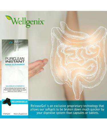 Wellgenix Puriclean Instant Max Cleanser - Premium Body Detox Softgels | Fast-Acting Extra Strength Herbal Cleanse (2 Count) - International Shipping Available - Buy Online on GoSupps.com