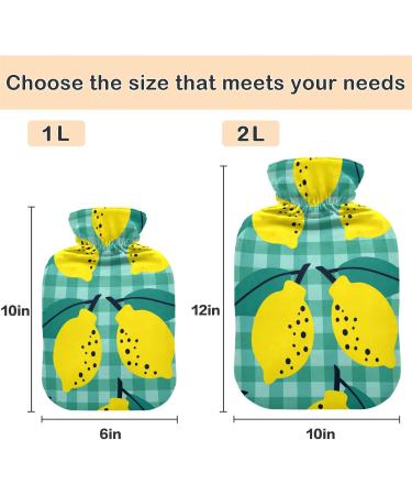 NAANLE Lemon Pattern Hot Water Bottle - 1L Transparent Design for Pain Relief & Bed Warmer | Handheld Heat & Cold Therapy - Buy Online on GoSupps.com