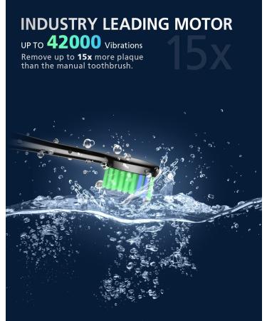 Wireless Rechargeable Sonic Electric Toothbrush for Adults | 8 Brush Heads, Travel Case | 5 Modes, 3 Intensity Levels, Smart Timer | Whitening, Plaque Removal | 60 Days Battery Life - Buy Online on GoSupps.com