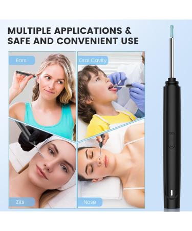 1080P HD Wireless Ear Otoscope with Camera, LED Lights, 8 Pcs Ear Set - Ear Wax Removal Tool for iPhone, iPad, Android - Black - Buy Online on GoSupps.com