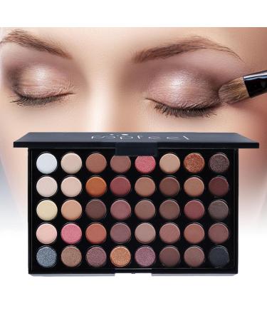 eyeshadow - 40 Colors Pearlescent Matte Eyeshadow Palette - Waterproof Natural Colors granfards palids maquillage eyeshadows Teksome