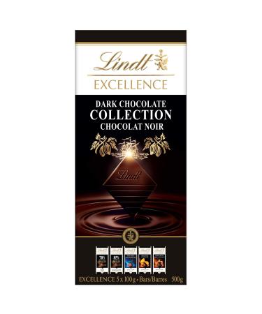 Lindt Excellence Dark Chocolate Bar Collection 100 g (Pack of 5 Bars) 1 Bar Each - 70% 85% Sea Salt Orange Caramel-Sea Salt