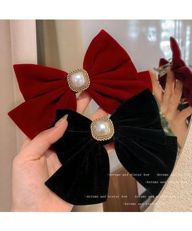 Velvet Bow Hair Clip Red Hair Bow Christmas Hair Bows French Hair Bows Comfortable Wear & Soft Hair Bows for Women & Girls Red Velvet Hair Bow Hair Bow Large Hair Bow (Red) - Buy Online on GoSupps.com