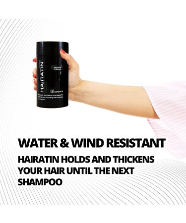 HAIRATIN Building Fibers Black 28G - Instant Hair Loss Concealer for Men & Women - Fuller & Natural Looking Results in 10 Seconds - Buy Online on GoSupps.com