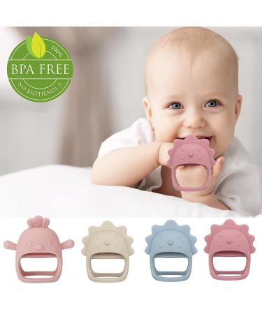 EXGOX Silicone Teether Mitten - Pink 3D Shape Teething Toy for Babies Over 12 Months - Buy Online on GoSupps.com