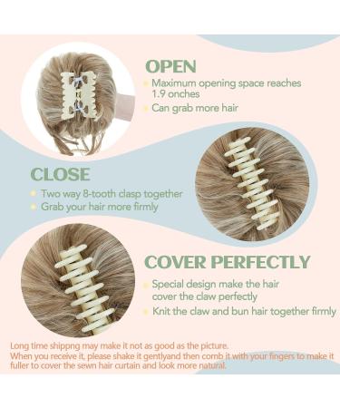 S-Noilite Claw Clip Messy Bun Synthetic Hair Extension - Dark Blonde to Bleach Blonde 27T613 - Buy Online on GoSupps.com