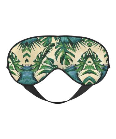 Green Banana Leaves Soft Sleep Eye Mask Female Breathable Eye Patch Perfect for Travel and Relaxation