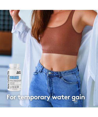 Youth & Tonic Water Cutting Pills - Natural Diuretic for Fluid Retention & Swelling Relief | 30 Capsules for Men & Women - Buy Online on GoSupps.com