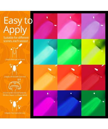 UR SUGAR Neon Gel Nail Polish Set - 12 Fluorescent Colors for Halloween Gifts & DIY Manicures - Buy Online on GoSupps.com