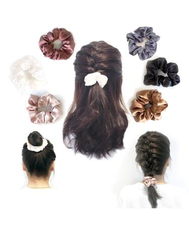 VAGA Cute Scrunchies Set - 6 Colors, Soft Hair Elastics, Ponytail Holder Pack - Satin Scrunchies for Thick Hair - Buy Online on GoSupps.com