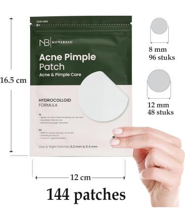 Maxideals Novabeau Acne patches for day and night pimple remover skin cleanser 144 pieces in 2 sizes pimple patches pimples that absorbs impurities - Buy Online on GoSupps.com