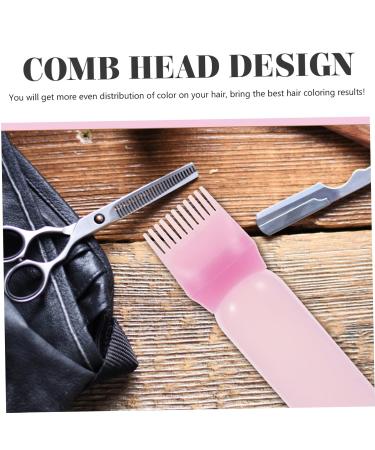 FRCOLOR 3pcs Medicine Bottle Applicator Set Shampoo Color Dye Root Bottle & Scalp Scrubber | Pink Perfect for Home Hair Coloring - Buy Online on GoSupps.com