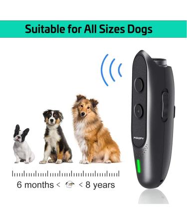 Poiiopy Ultrasound Anti-Bell Device for Dogs | Rechargeable 2-in-1 Safe Dog Training | 5m Range & Variable Frequency - Buy Online on GoSupps.com