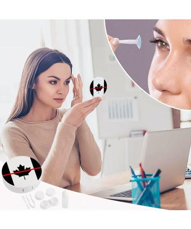 Firefighters Red Line Canada Round Case For Contact Lens Kit Storage Box with Mirror Printed - Buy Online on GoSupps.com