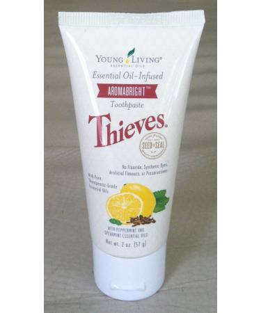 Young Living Thieves Aromabright Toothpaste 2 oz | Dental Care | Gentle on Teeth & Gums | Personal Hygiene | Fluoride-Free & Vegan | Clean & Fresh Breath | Minty-Sweet Taste | Water-Infused