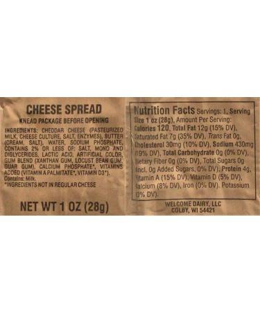 Cheddar Cheese Spread MRE - 24 Pack | Convenient Meal Ready-to-Eat Option - Buy Online on GoSupps.com
