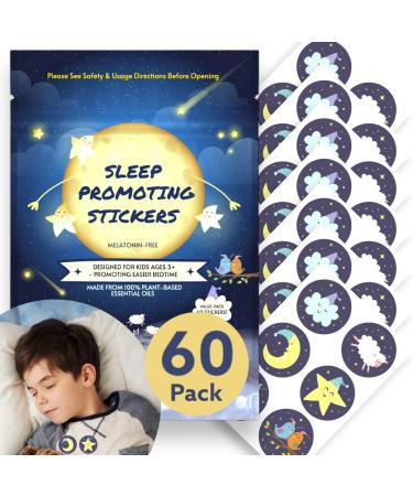 60Pcs Sleep Patches for Kids and Adults - Melatonin Free Sleep Aid with Natural Oils, Sleepy Bedtime Stickers, Zen Patch Set, Sleep Promoting Support