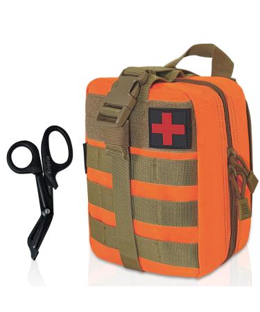 Crisis first help bag empty molle tactical edc ifak pouch suitable for outdoor first aid belt bag camping gadgets set epa application bag travel pharmacy motorcycle orange
