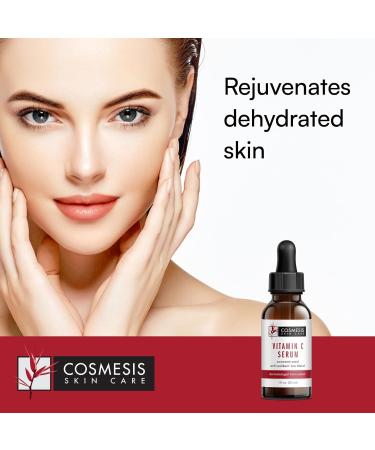 Cosmesis Vitamin C Serum - 12% Concentrated Formula for Brighter Healthier Skin | Anti-Aging Skincare with Antioxidant Tea Extracts - 1 fl oz | International Shipping Available - Buy Online on GoSupps.com