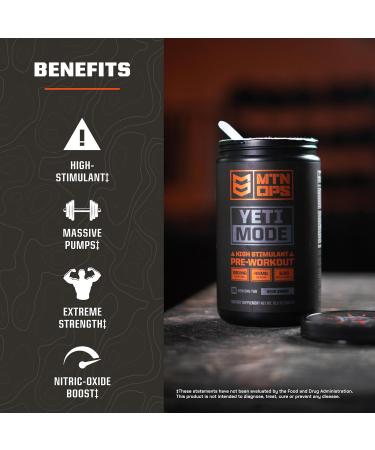 MTN OPS Yeti Mode Pre-Workout Powder - Explosive High-Stimulant with 300mg Caffeine Creatine Monohydrate Beta-Alanine and 45mg Niacin - Sour Smash Flavor in 30 Serving Tub - Buy Online on GoSupps.com