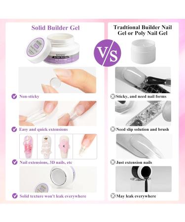 MIZHSE 60g/2.1oz Solid Builder Gel for Nail 4 in 1 Clear Sculpture Solid Nail Extension Gel for Nail Non-Sticky Hand Builder Gel Carving Gel Modeling Nail Art Gel Solid Clear Builder Gel - Buy Online on GoSupps.com