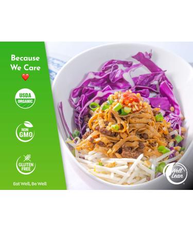 WELL LEAN Organic Fettuccine - Premium Shirataki Konjac Pasta - USDA Organic, Plant Based, Keto Friendly, Zero Net Carb, Non GMO - 6 Pack 57.1 oz - Buy Online on GoSupps.com