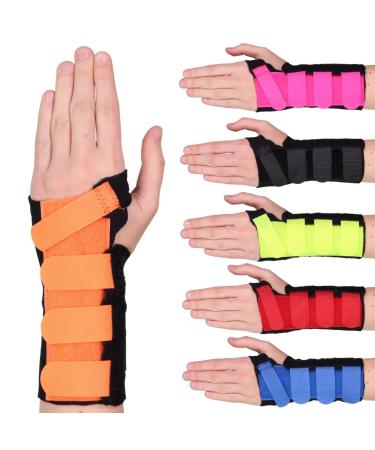Solace Bracing Cool-Flow Wrist Support (6 Colours) - British Made & NHS Supplied Wrist Brace w/Metal Splint - #1 for Carpal Tunnel Arthritis Tendonitis RSI Fractures & More - Orange - S - Right Small - Right Hand Orange