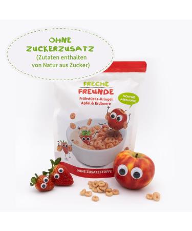 Cheeky Friends Organic Apple & Strawberry Breakfast Cringel - No Added Sugar Additive-Free Cereals for Children & Babies (1 Year+) - 6-Pack (6 x 125g) - Buy Online on GoSupps.com