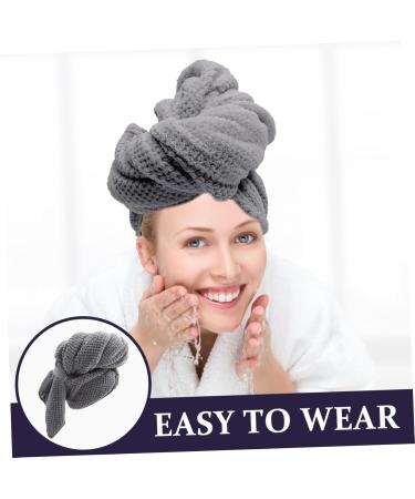 Quick Dry Absorbent Hair Towel & Shower Cap for Women - Large Grey Hair Drying Cap Essentials - Buy Online on GoSupps.com