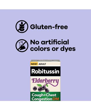 Robitussin Maximum Strength Elderberry Cough + Chest Congestion DM - 4 Fl Oz - Buy Online on GoSupps.com